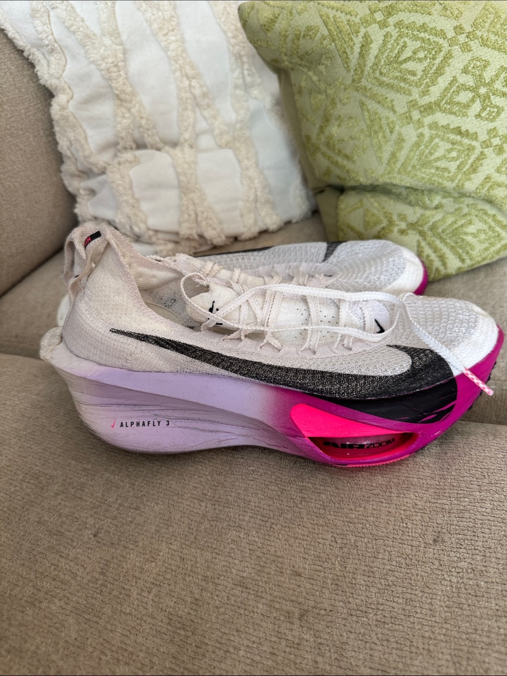 Nike Women’s Alphafly 3 White Black Pink Performance Running Shoes